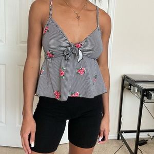 Striped flower blouse